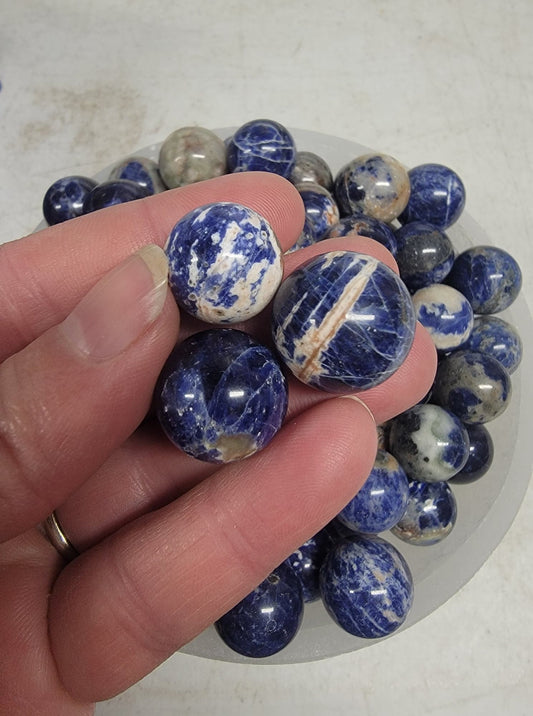 Sodalite Sphere, Small (Approx. 5/8”-3/4”) 1459