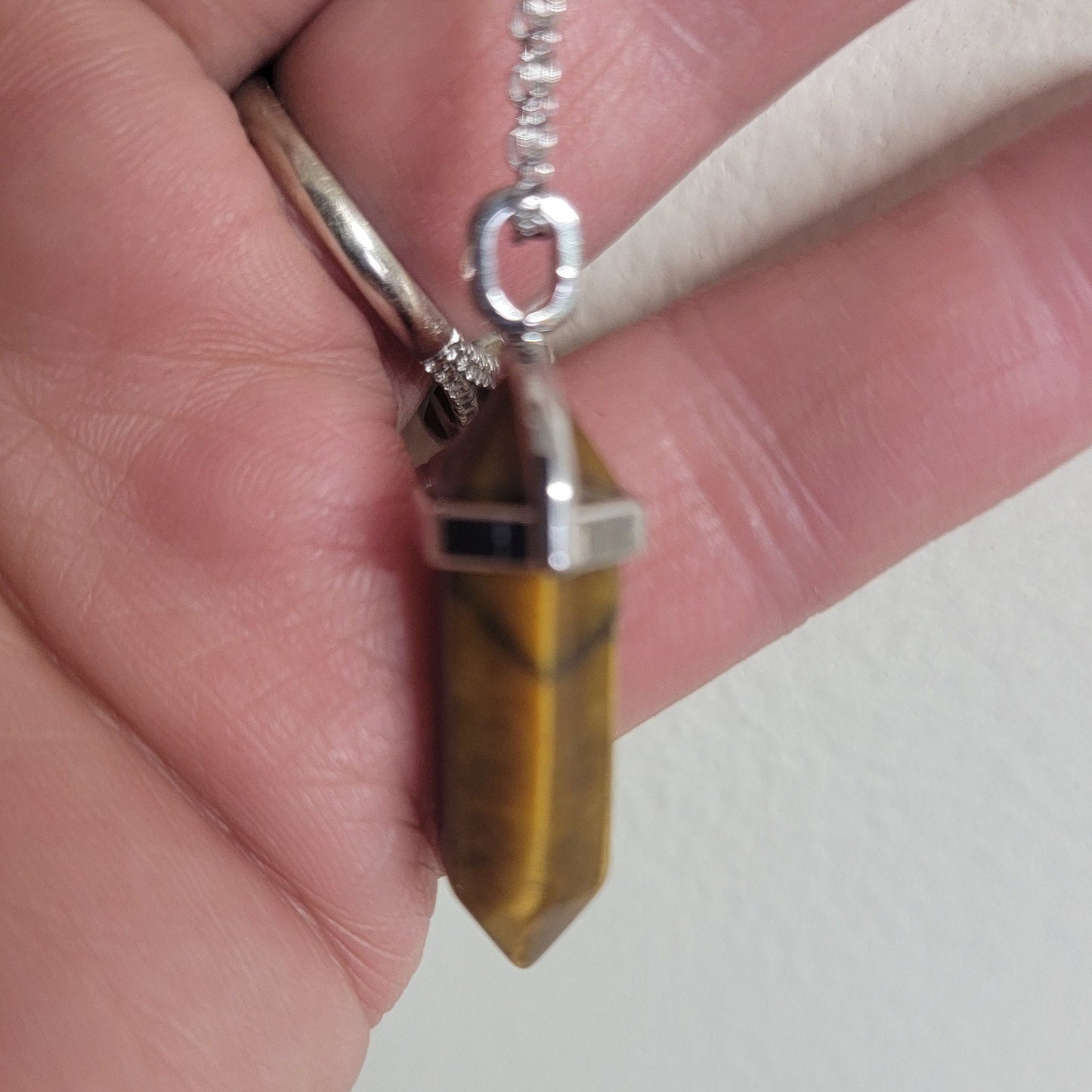 Tiger's Eye Crystal Point Necklace NCK-0295