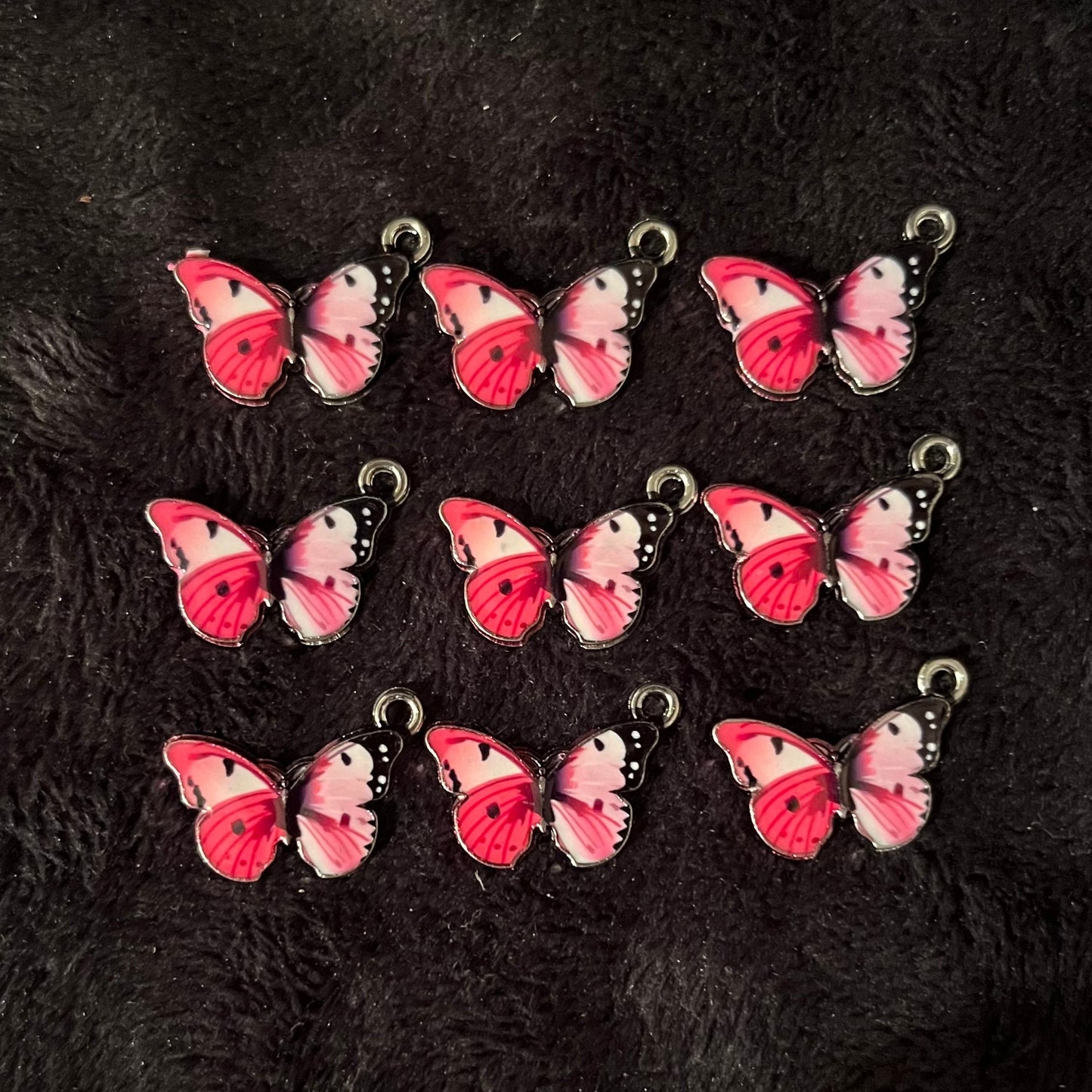 Red and Pink Butterfly Charm (Approx. 3/4”) 0364