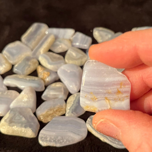 Blue Lace Agate Polished Stone (Approx. 3/4”-1”) 0351