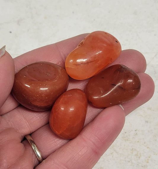 Carnelian Agate Tumbled Polished (Approx 1" - 1 1/4") Polished Stone for Crystal Grid, Wire Wrapping or Craft Supply 0661