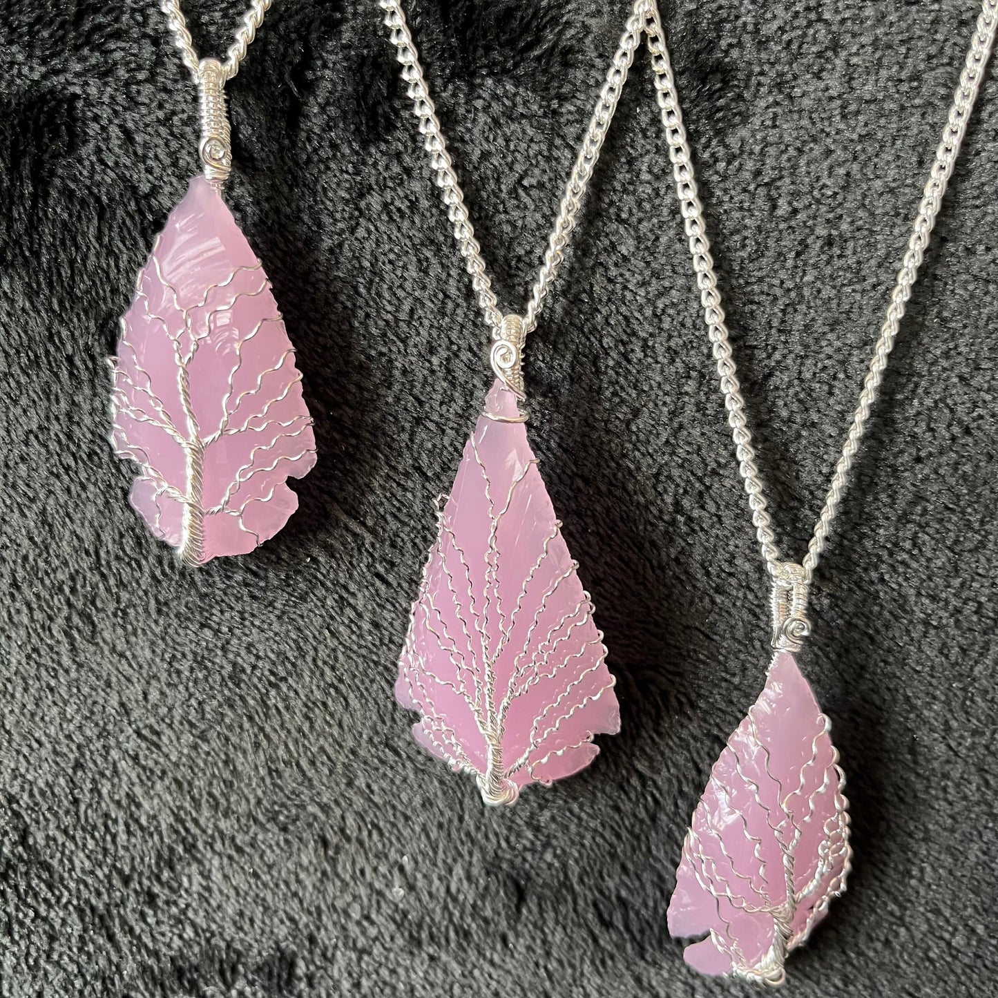 Pink Opalite Arrowhead Necklace NCK-2855