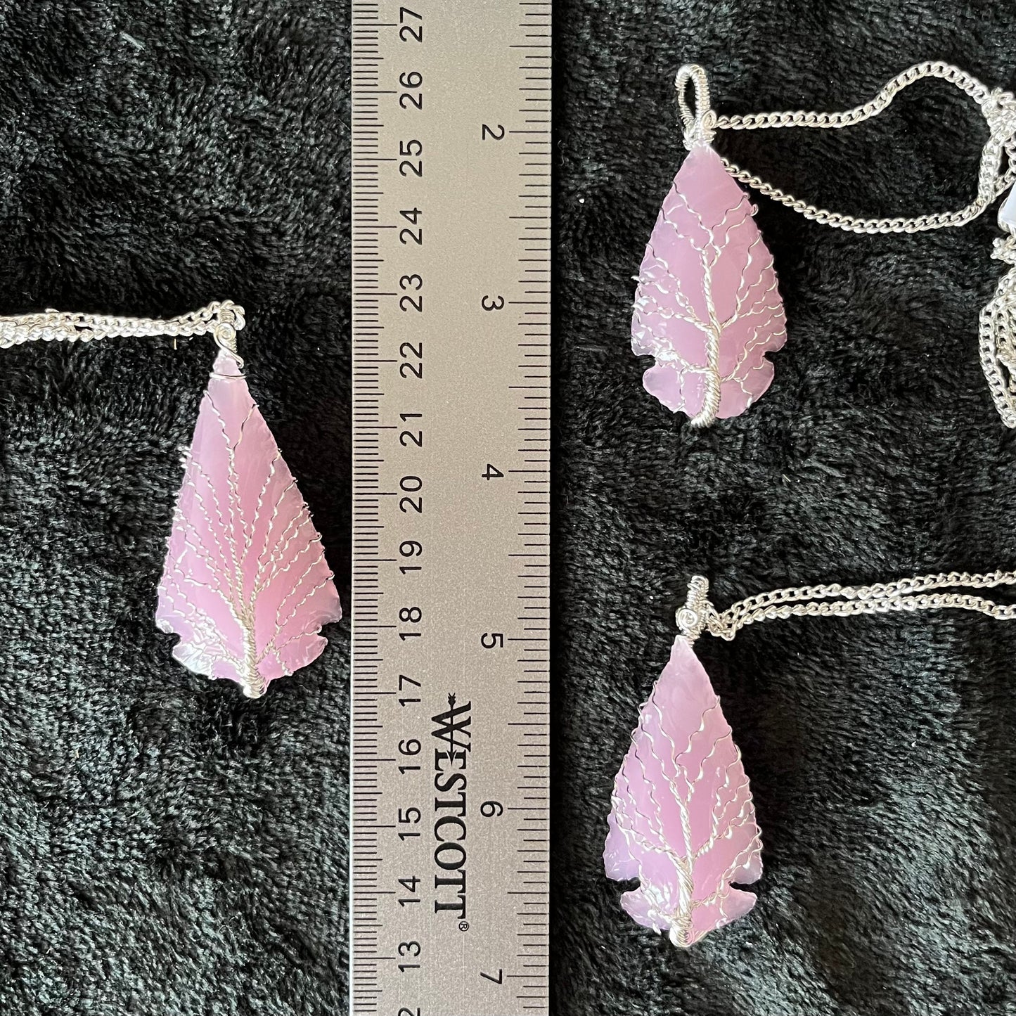 Pink Opalite Arrowhead Necklace NCK-2855