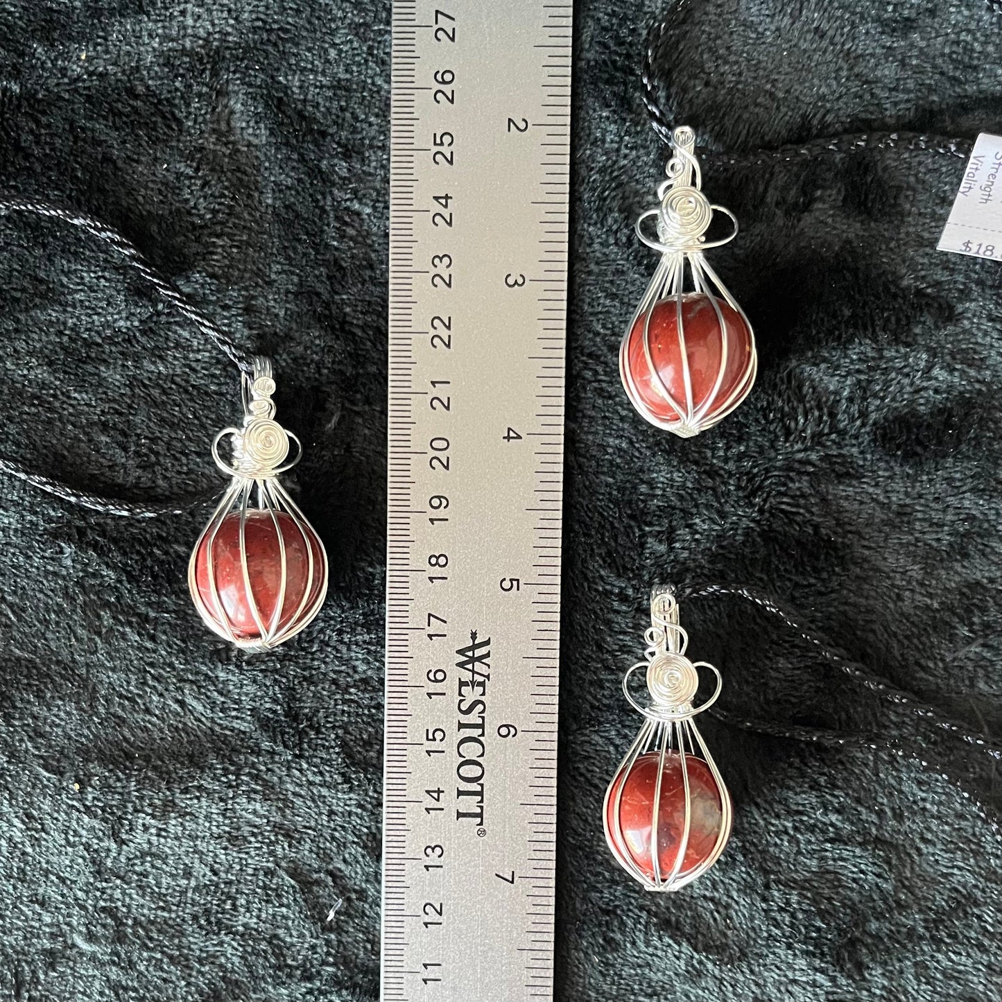 Red Jasper Sphere Wire Wrapped Necklace NCK-2928