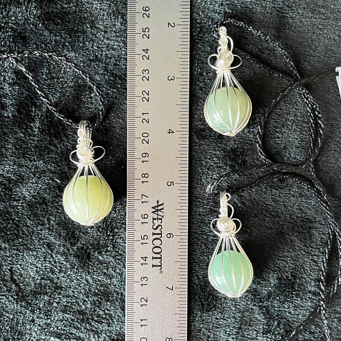Green Aventurine Sphere Wire Wrapped Necklace NCK-2926