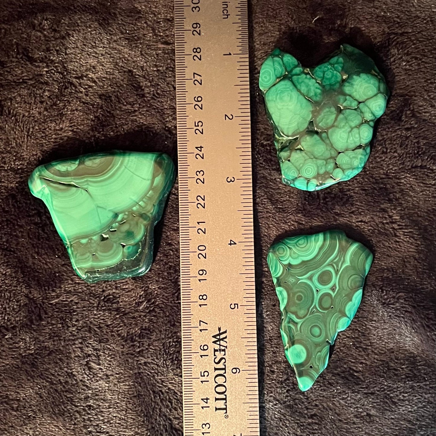 Malachite Polished Slab (Approx. 2” - 2 1/2”) 0222