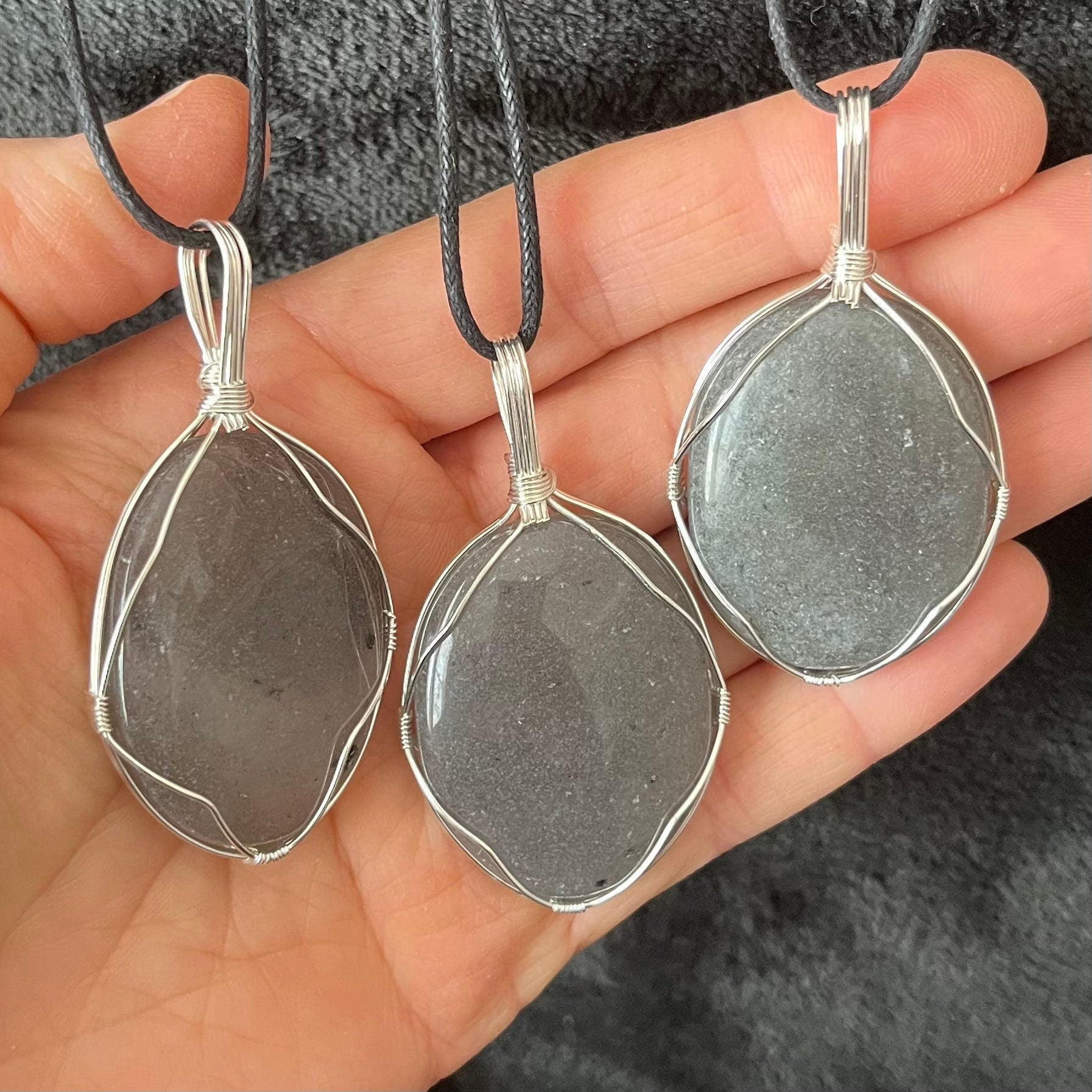 Silver Worry Stone Locket Necklace