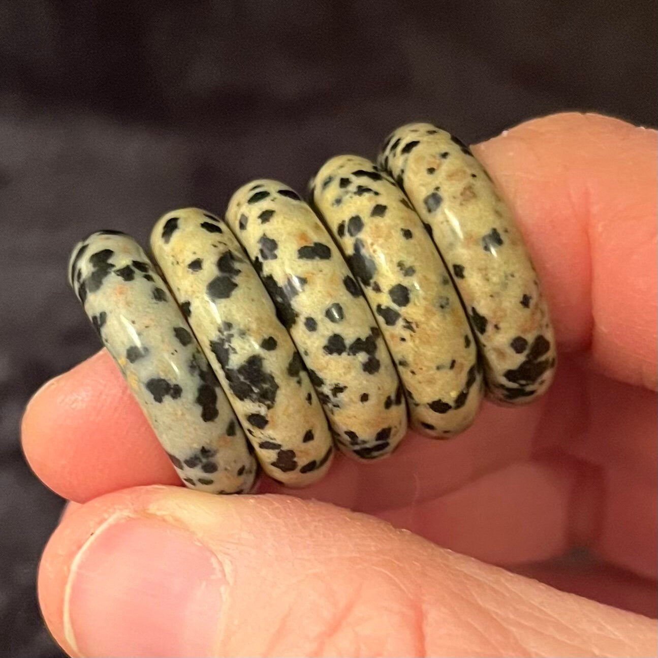 Dalmatian Jasper Ring Size 8 RNG-0003
