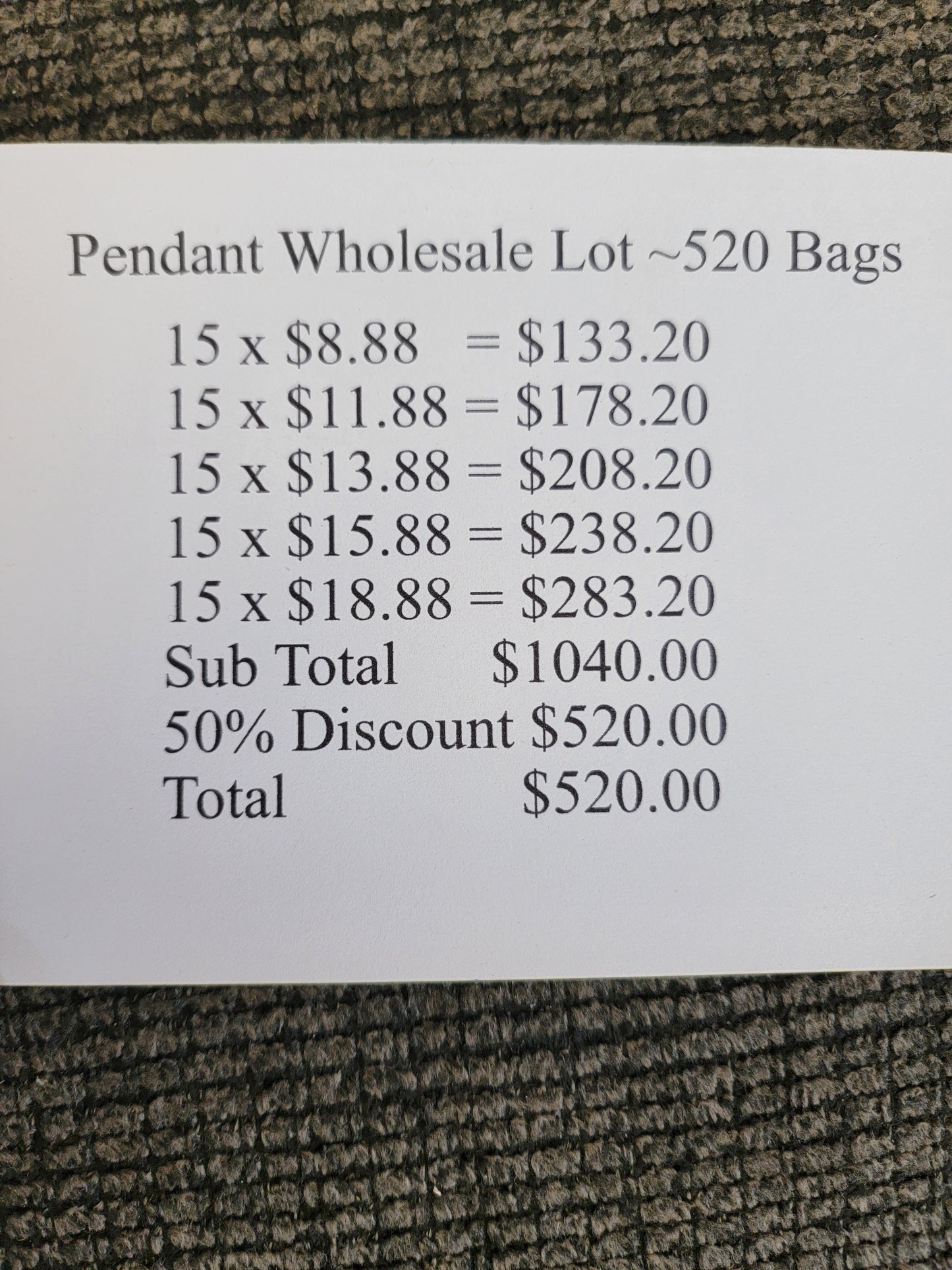 Wholesale 520 Necklace Bag. Great variety, includes 75 random necklaces!