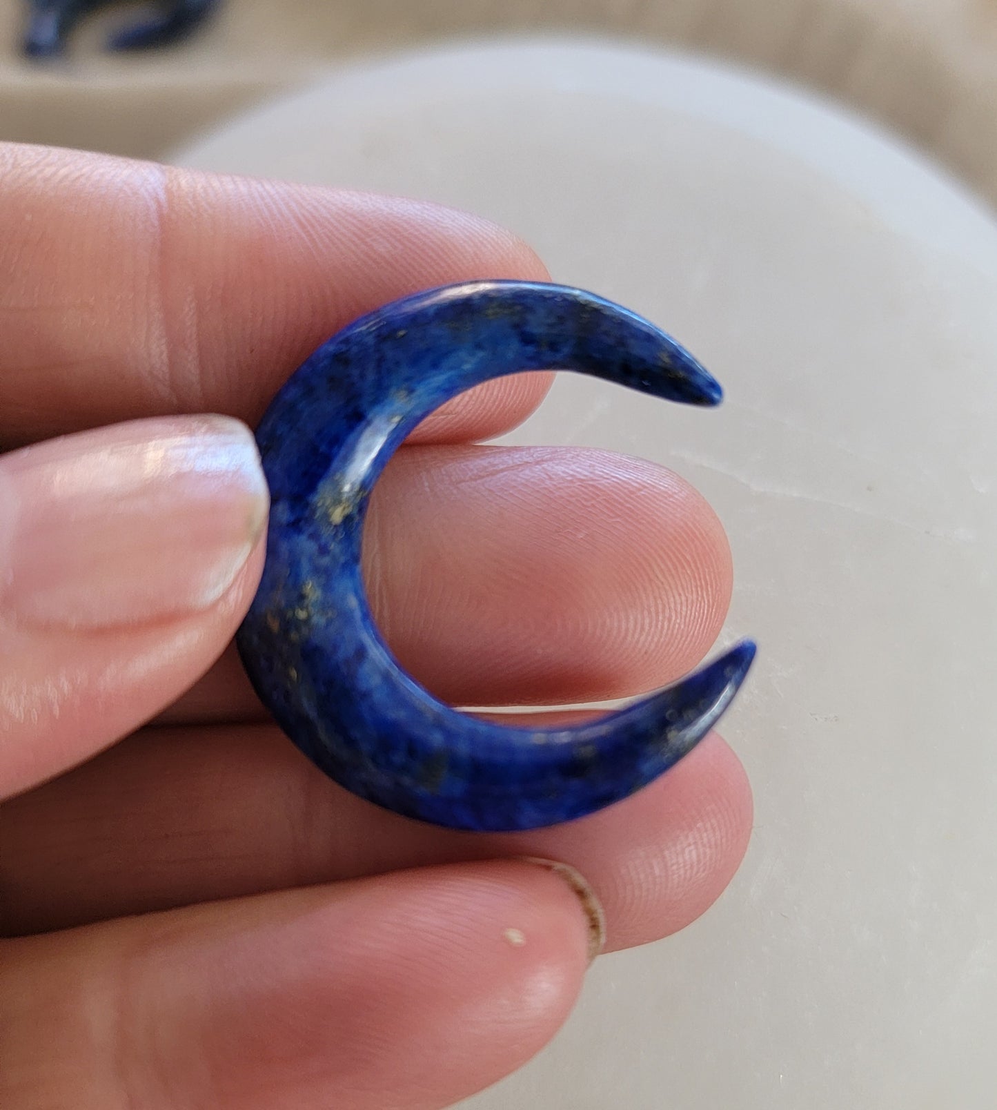 Lapis Lazuli Carved Moon (Approx. 1 1/8" Long) 0050