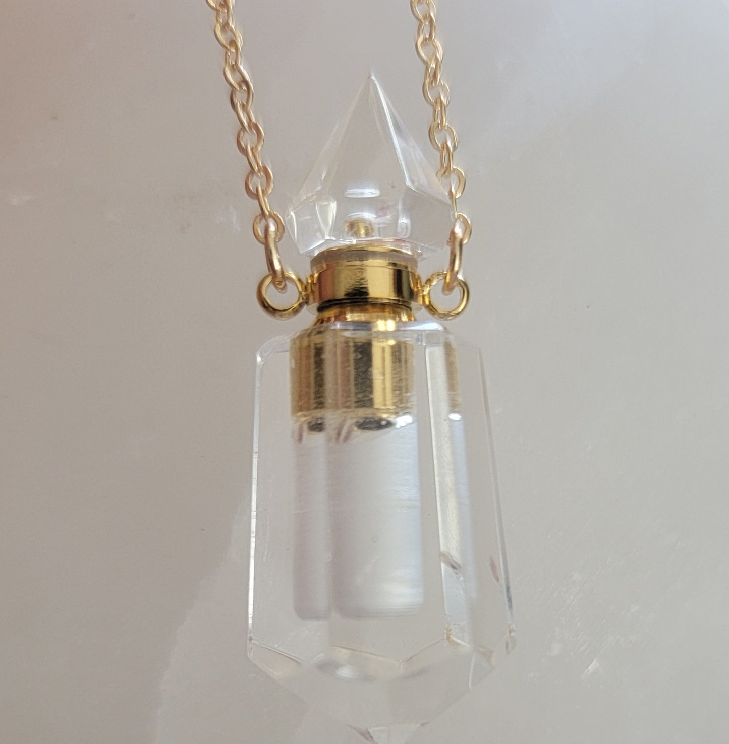 Clear Quartz Faceted Potion Bottle Necklace NCK-2657