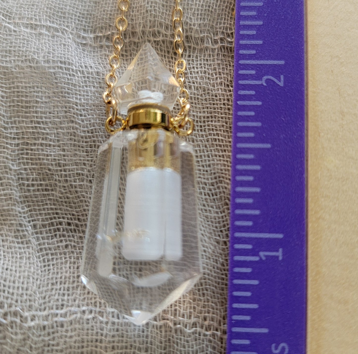 Clear Quartz Faceted Potion Bottle Necklace NCK-2657
