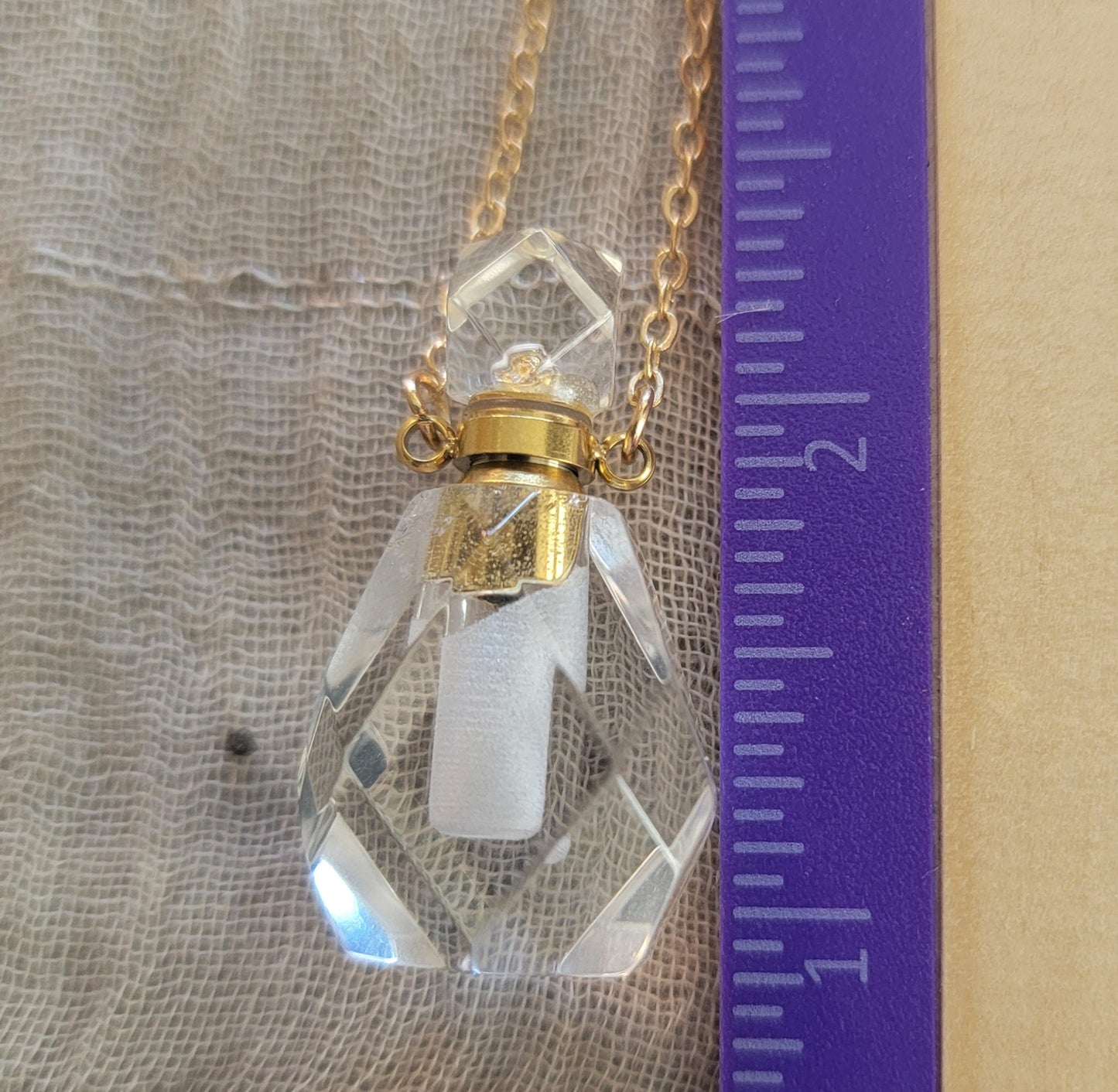 Clear Quartz Faceted Potion Bottle Necklace NCK-2702