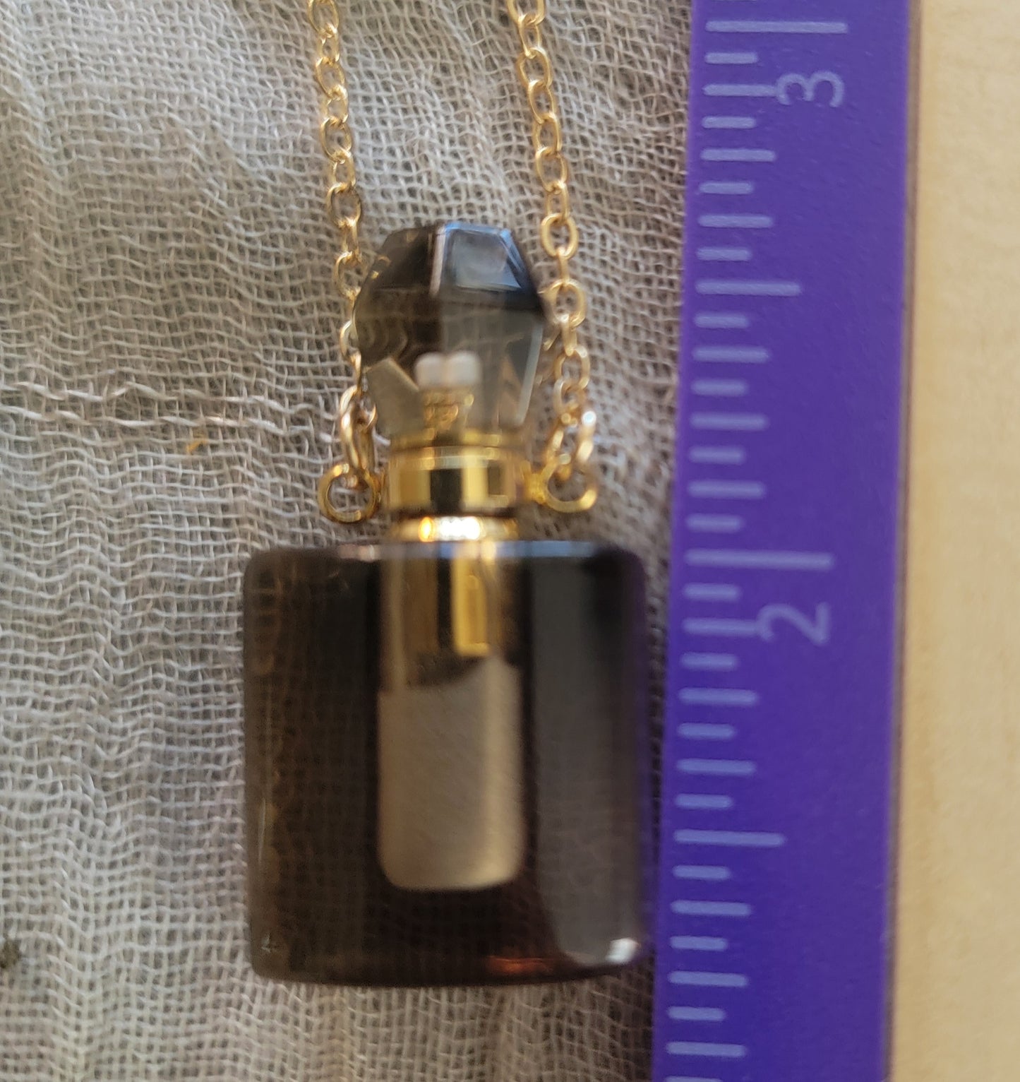 Smoky Quarts Rectangle Potion Bottle Necklace NCK-2703