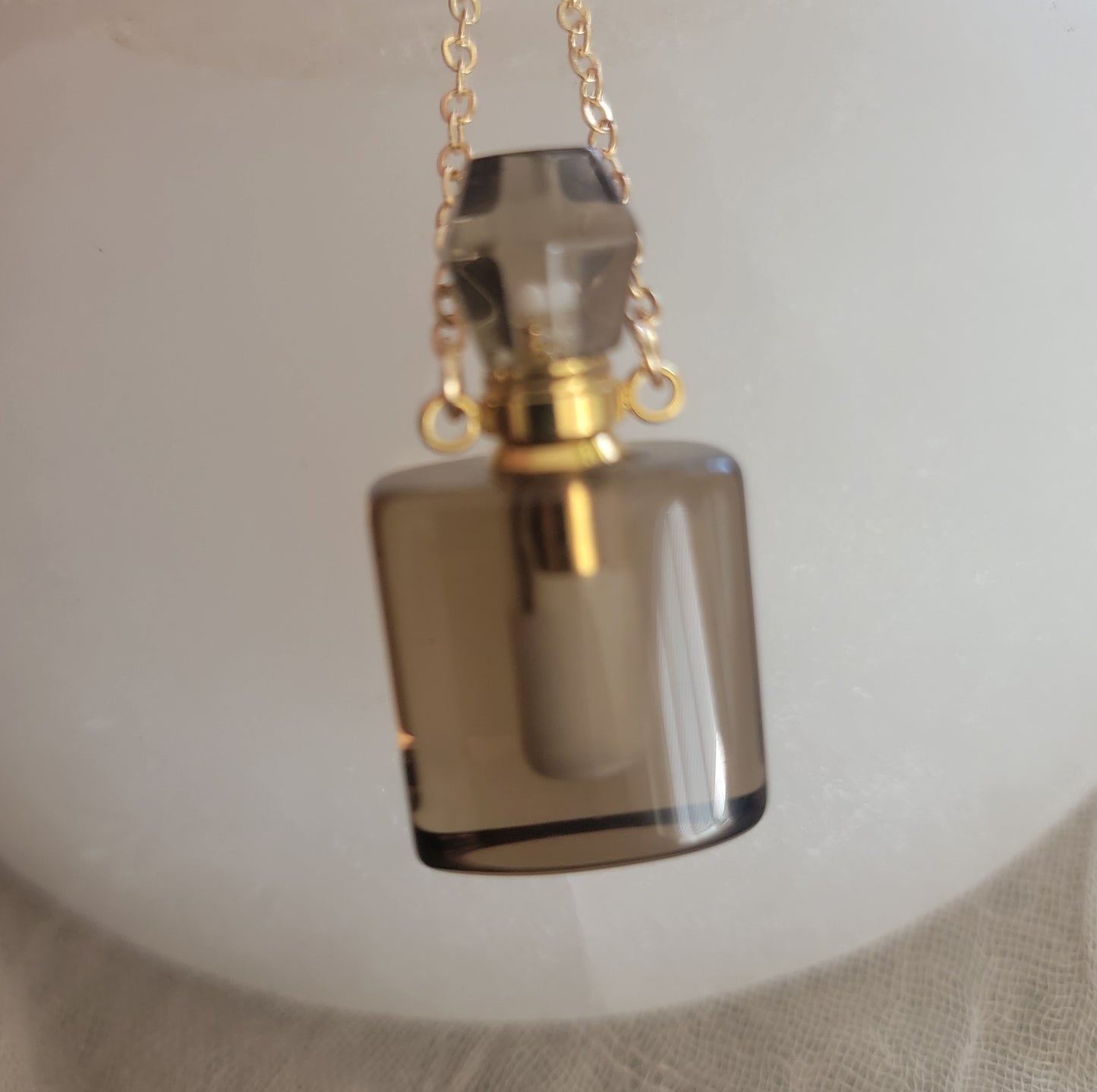 Smoky Quarts Rectangle Potion Bottle Necklace NCK-2703