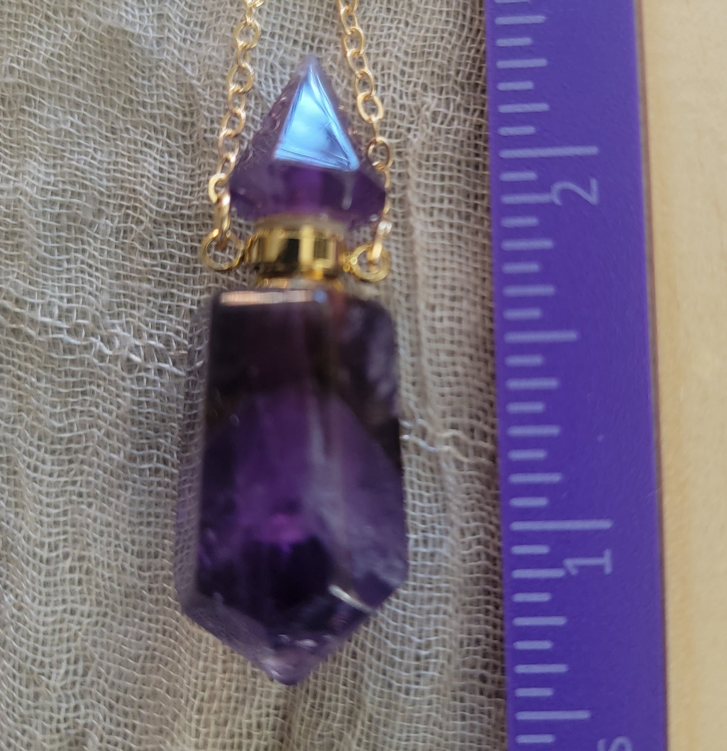 Amethyst Faceted Potion Bottle Necklace NCK-2708