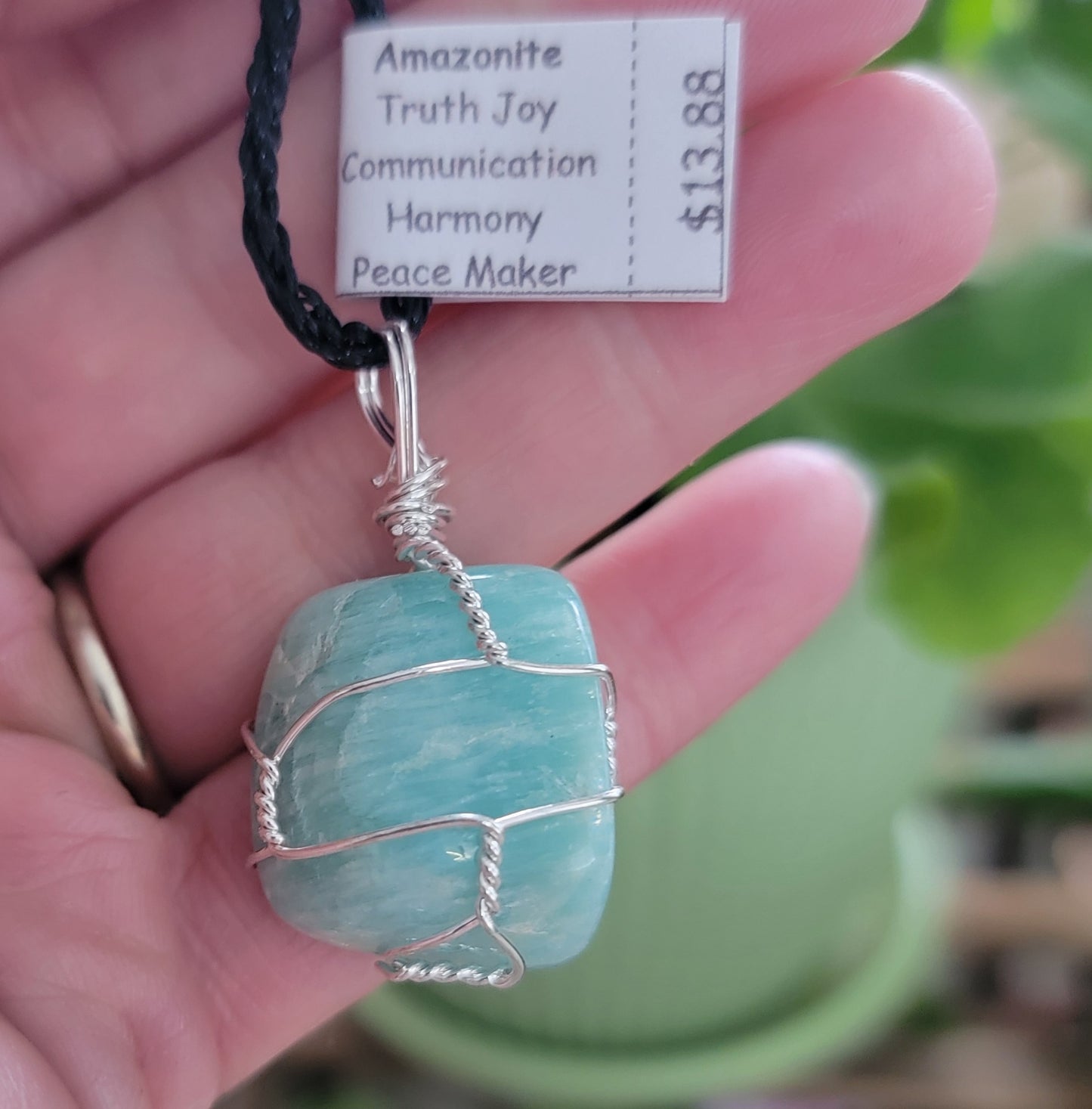 Amazonite Wire Wrapped Necklace NCK-1205