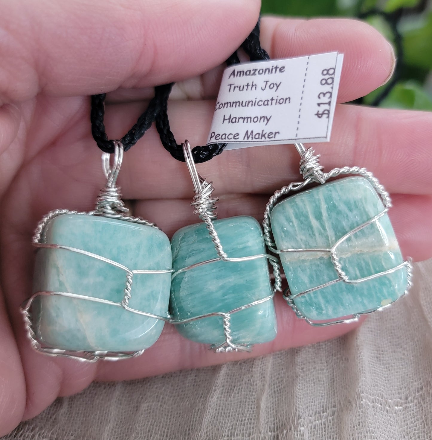 Amazonite Wire Wrapped Necklace NCK-1205