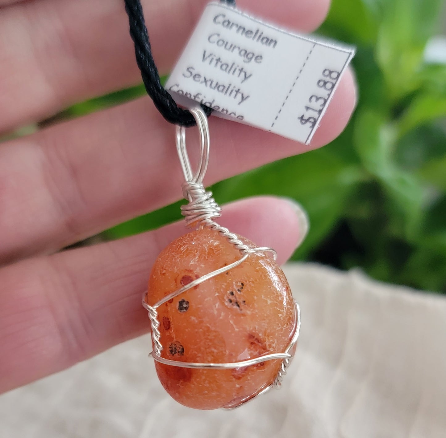 Carnelian Agate Wire Wrapped Necklace NCK-1207