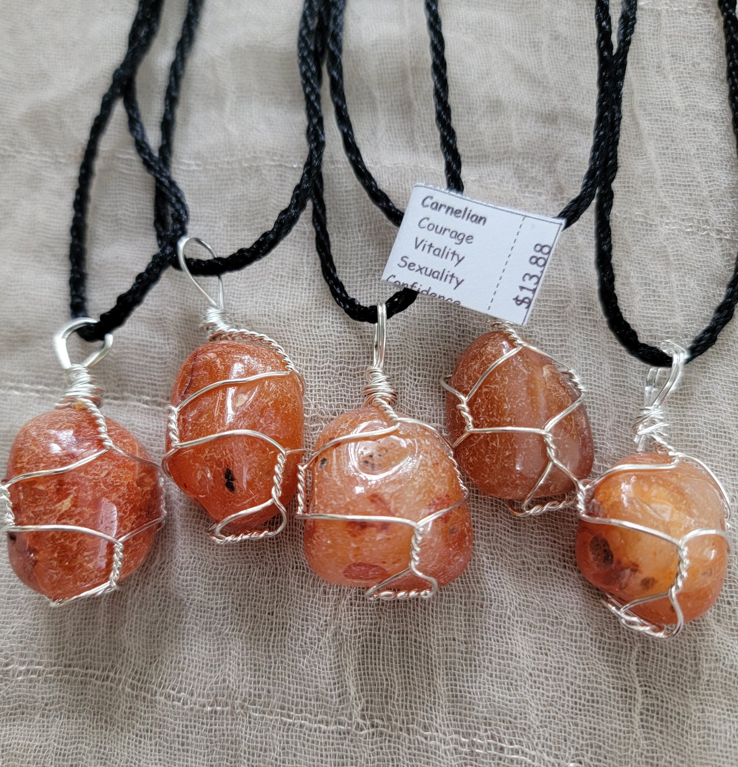 Carnelian Agate Wire Wrapped Necklace NCK-1207