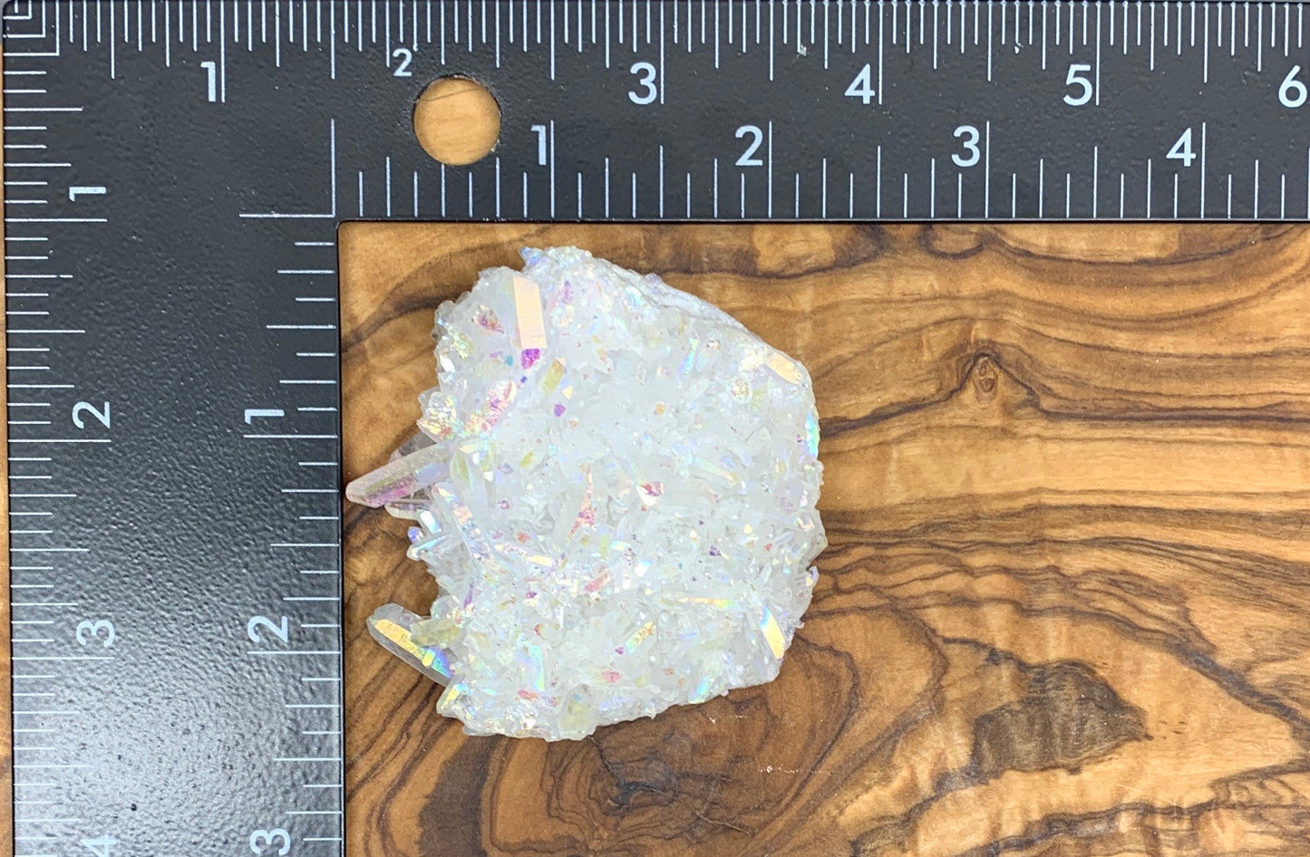 Angel Aura Quartz Cluster (Approx 2 1/2” Tall)  Shimmery Quartz Crystal, Healing Stone for Crystal Grid Making CRY-0259
