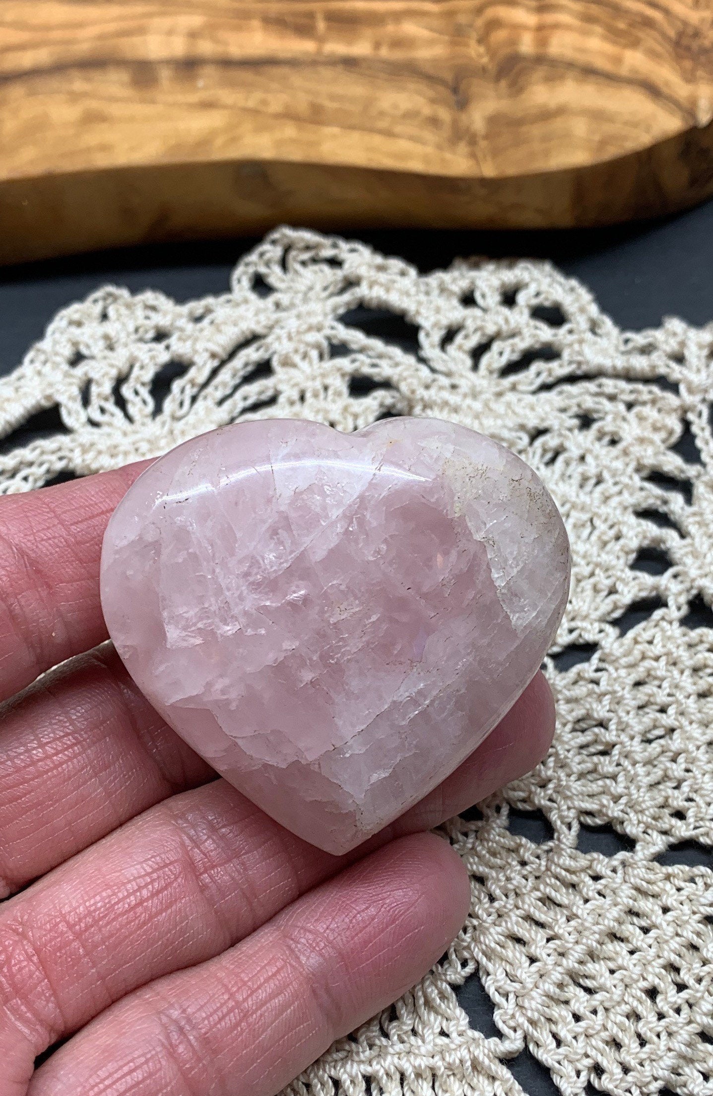 Rose Quartz Puffy Heart (Approx. 2 1/4” wide), Heart Healing, Love Stone Gift Item, Compassion HRT-0042