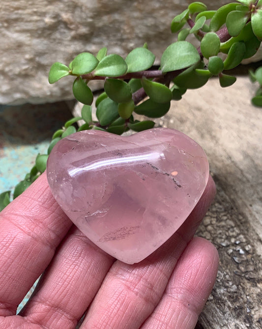 Rose Quartz Puffy Heart (Approx. 2” wide), Heart Healing, Love Stone Gift Item, Compassion HRT-0021