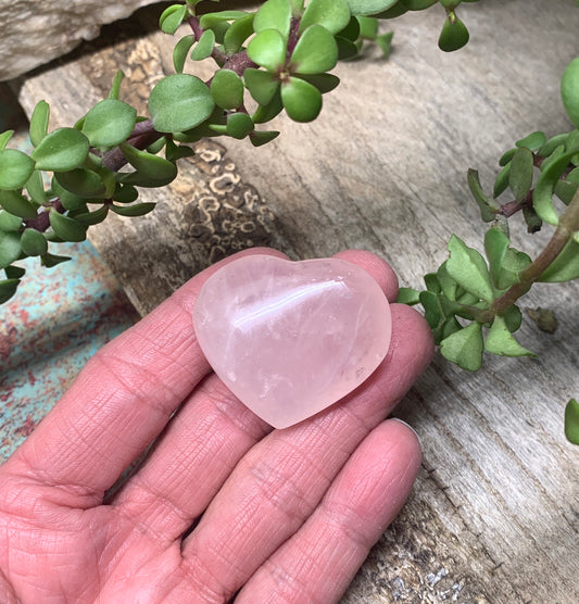 Rose Quartz Puffy Heart (Approx. 1 3/4” wide), Heart Healing, Love Stone Gift Item, Compassion HRT-0020