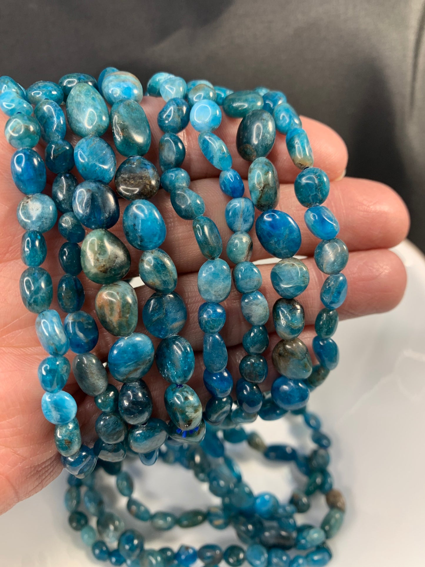 Apatite Pebble Bracelet   BRC-0026