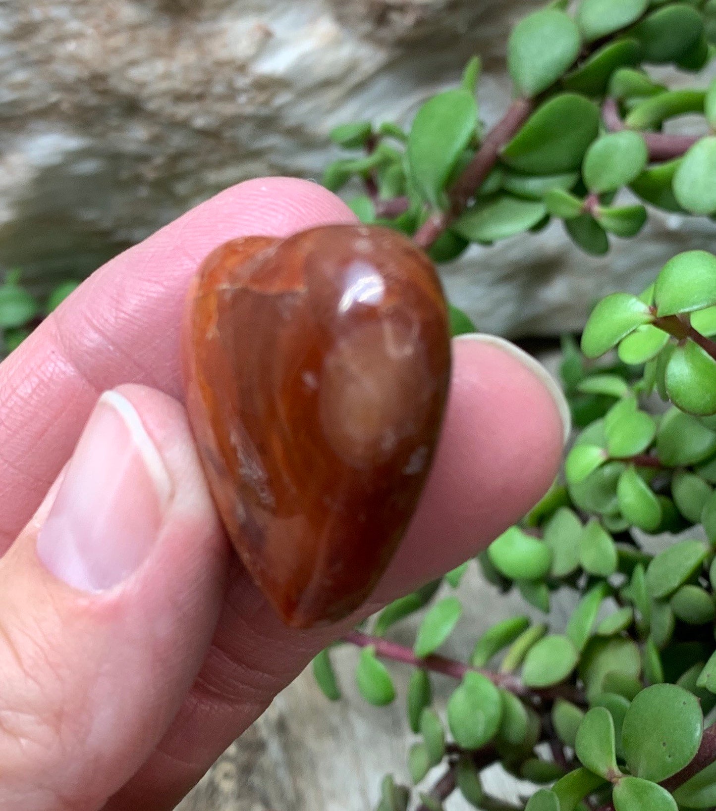 Carnelian Agate Quartz Puffy Heart, Beautiful, Polished, Creativity Stone, Passion, Manifesting Abundance (Approx. 1 1/4”)    HRT-0263