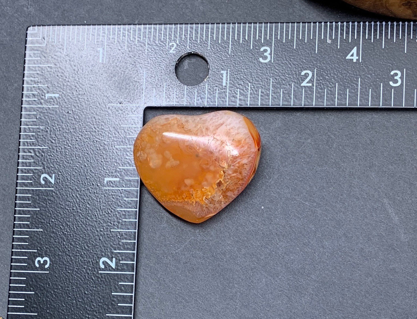 Carnelian Agate Quartz Puffy Heart, Beautiful, Polished, Creativity Stone, Passion, Manifesting Abundance (Approx. 1 1/2”) HRT-0255