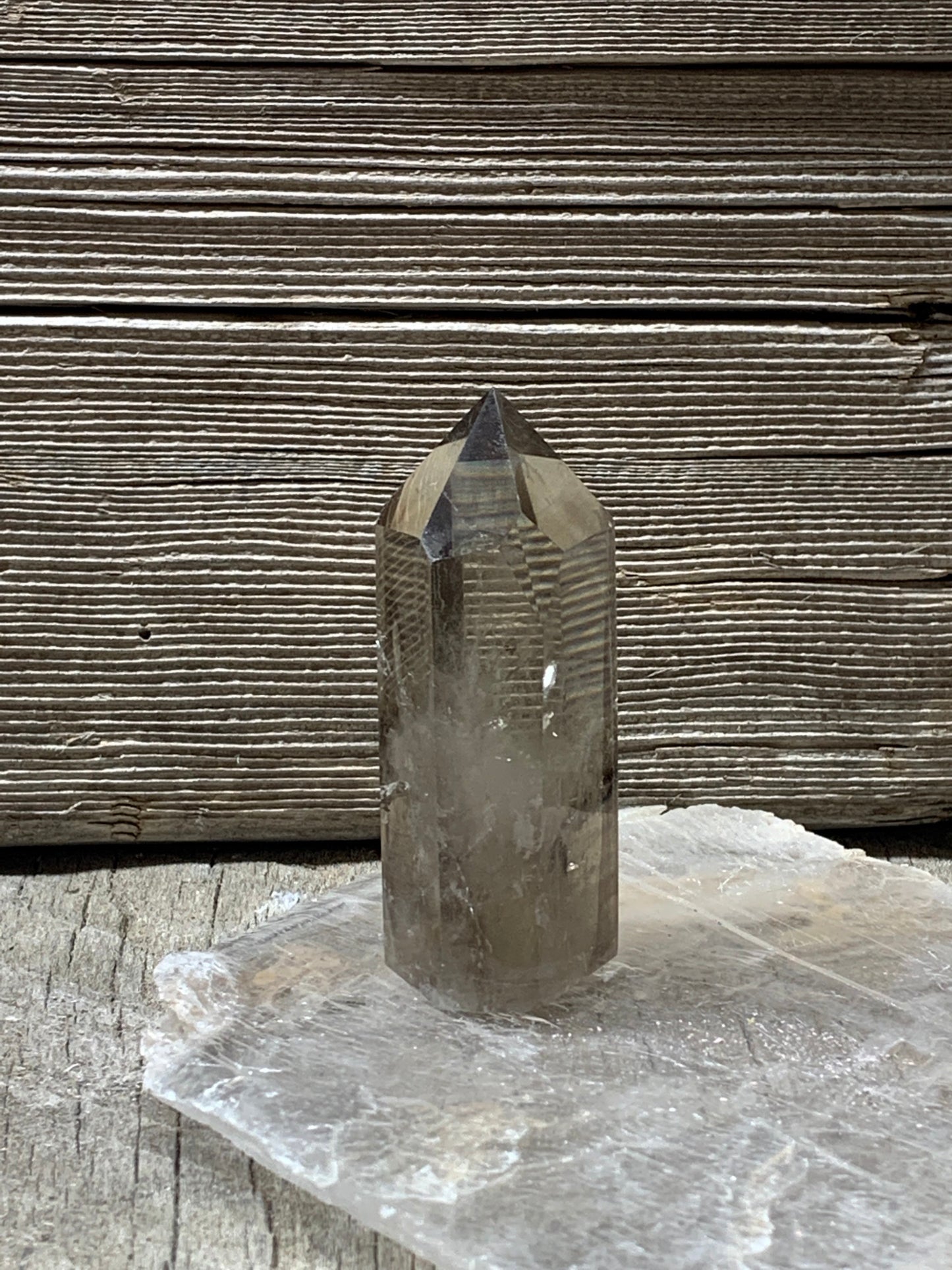 Smoky Quartz Obelisk, Natural, Beautiful, (Approx. 3 1/4”)One Crystal, Polished, Natural, for Home Decor, Grid OBL-0035