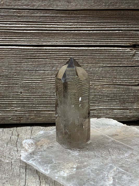 Smoky Quartz Obelisk, Natural, Beautiful, (Approx. 3 1/4”)One Crystal, Polished, Natural, for Home Decor, Grid OBL-0035