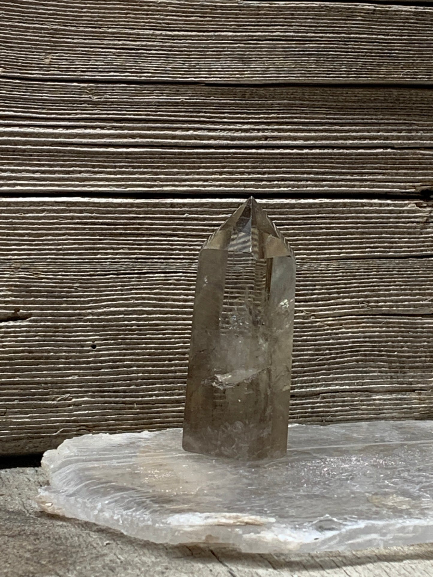 Smoky Quartz Obelisk, Natural, Beautiful, (Approx. 3 1/4”)One Crystal, Polished, Natural, for Home Decor, Grid OBL-0035