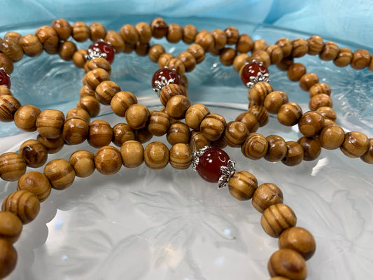 Carnelian Agate Wood Bracelet BRC-0021