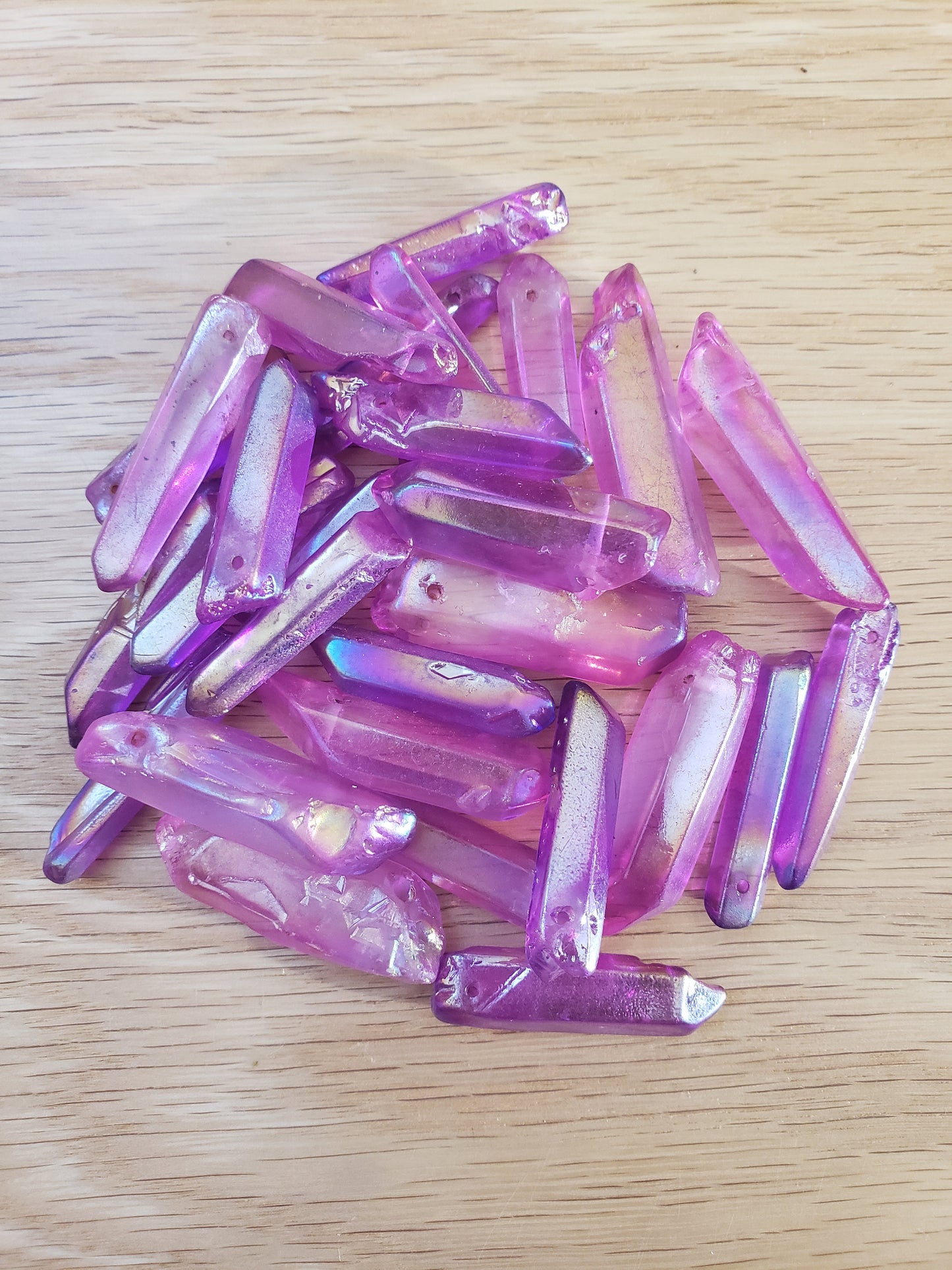 Pink Aura Quartz Point Bead (Approx. 1" - 2") 0193