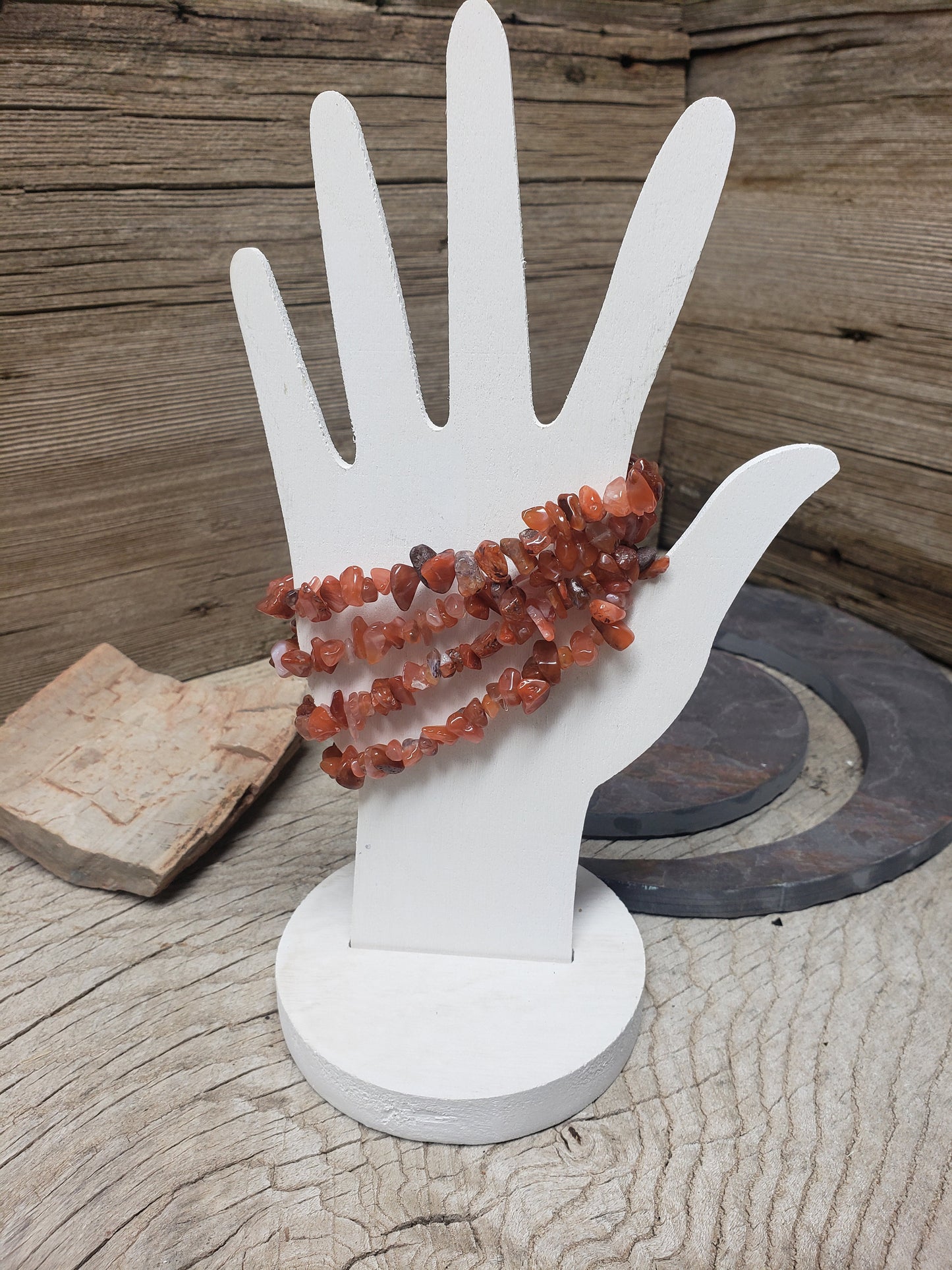 Carnelian Agate Chip Bracelet 1086