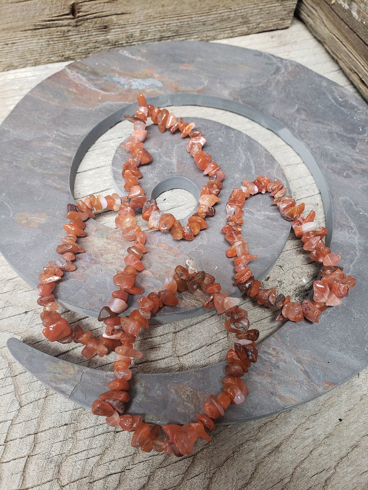 Carnelian Agate Chip Bracelet 1086