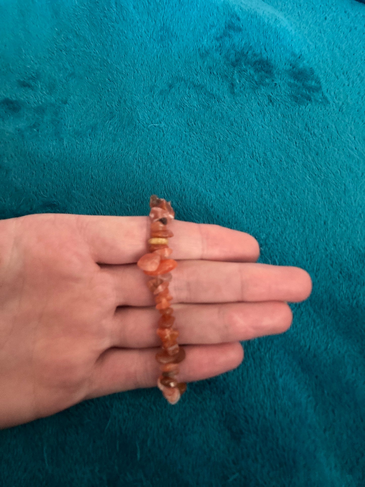 Carnelian Agate Chip Bracelet 1086