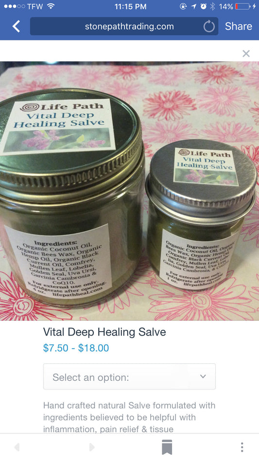 Vital Deep Healing Salve, Comfrey Salve, 4 oz 1639