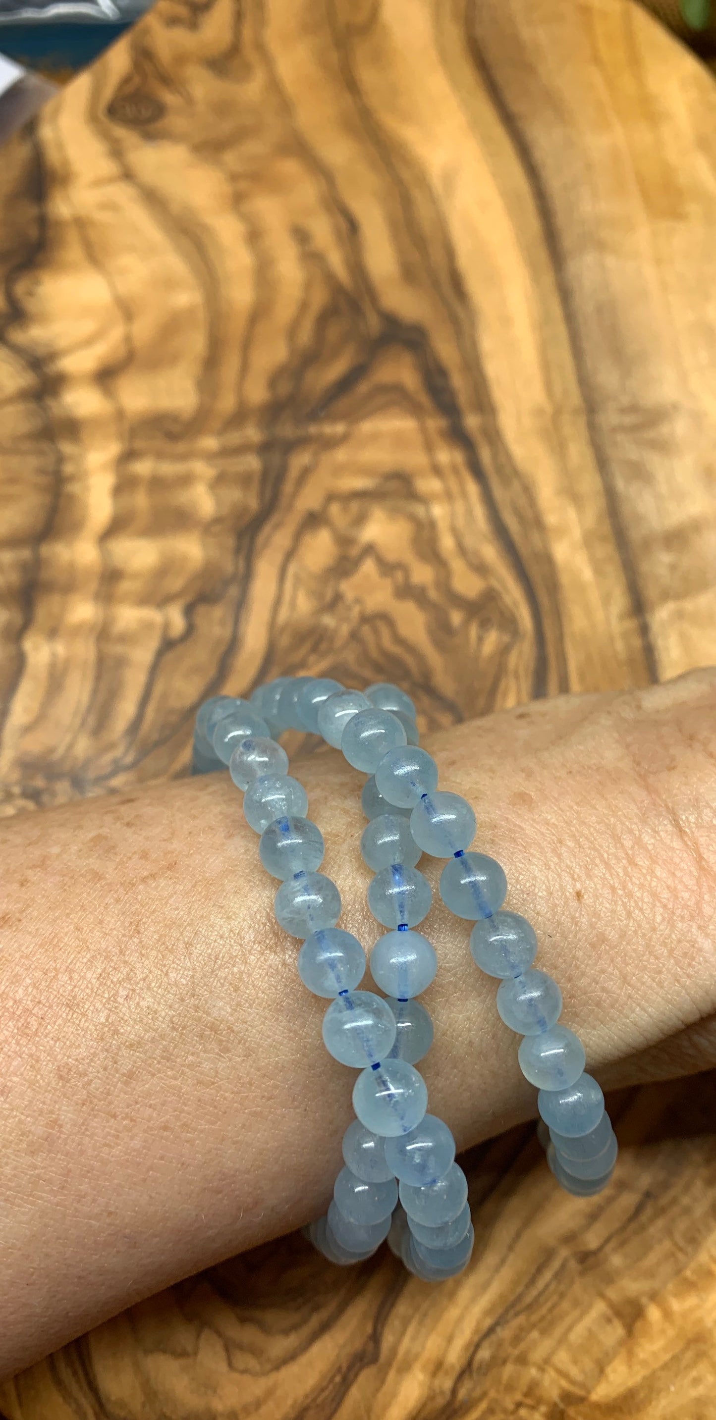 Aquamarine Wrap Bracelet      BRC-0053