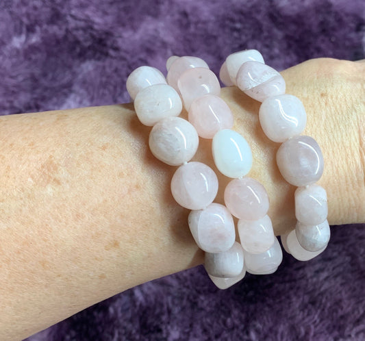 Rose Quartz Chunky Bracelet BRC-0096