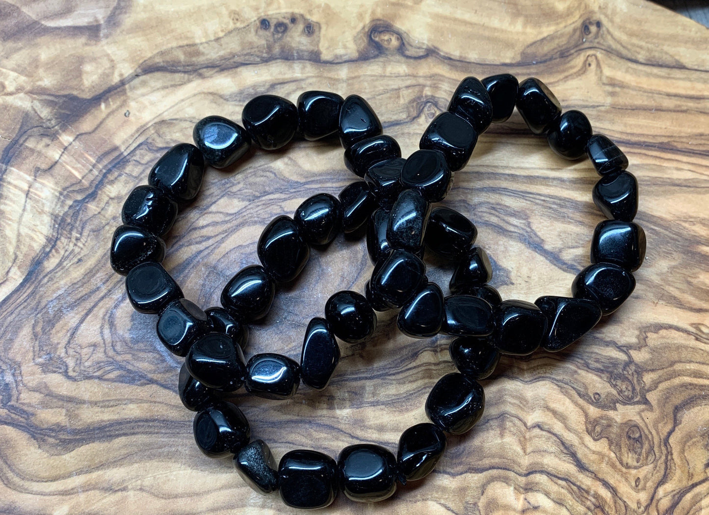 Obsidian Chunky Pebble Bracelet BRC-0211