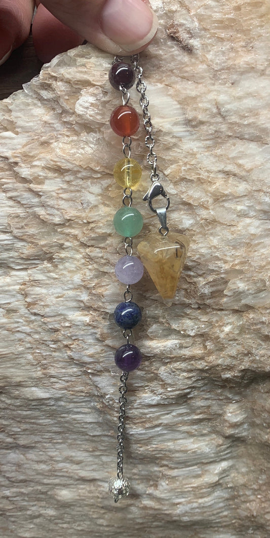 Yellow Quartz Pendulum PND-0043