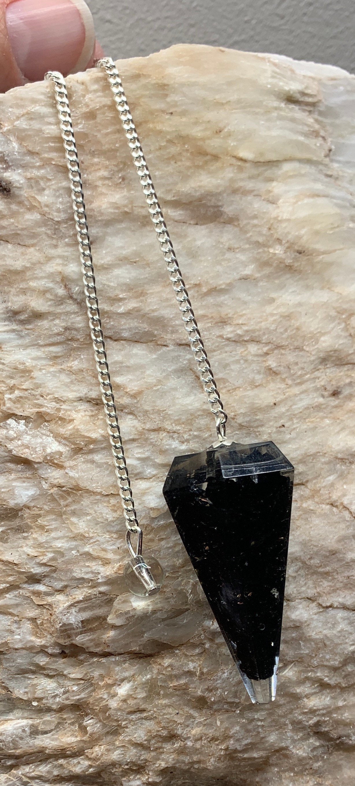 Obsidian Organite Pendulum 0931