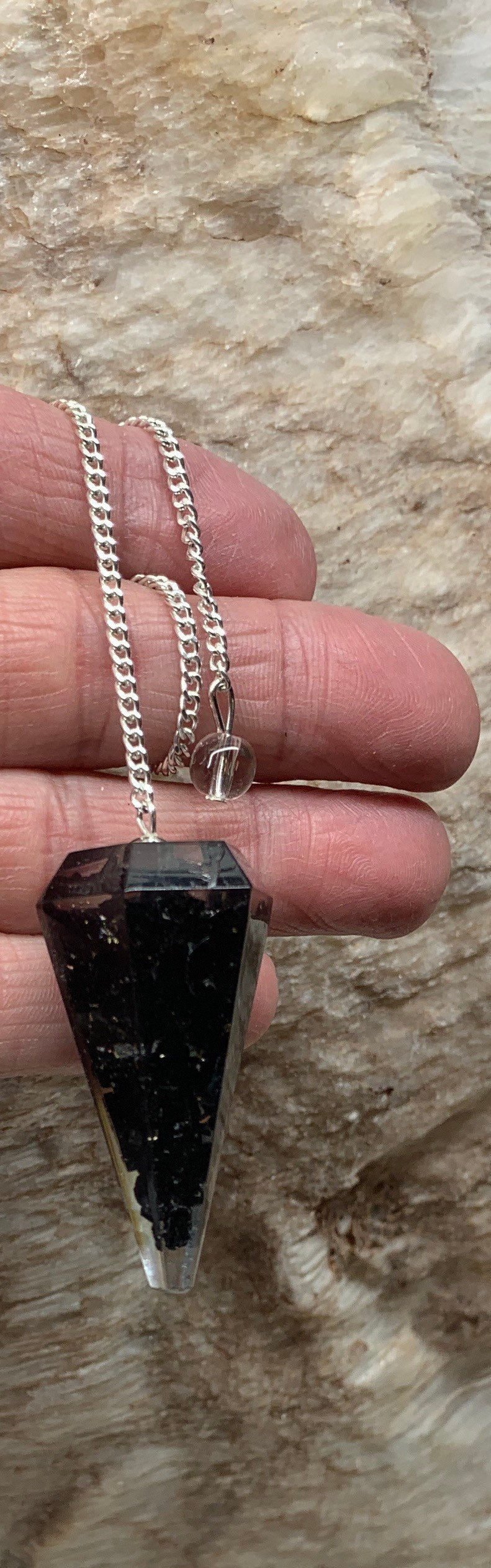 Obsidian Organite Pendulum 0931