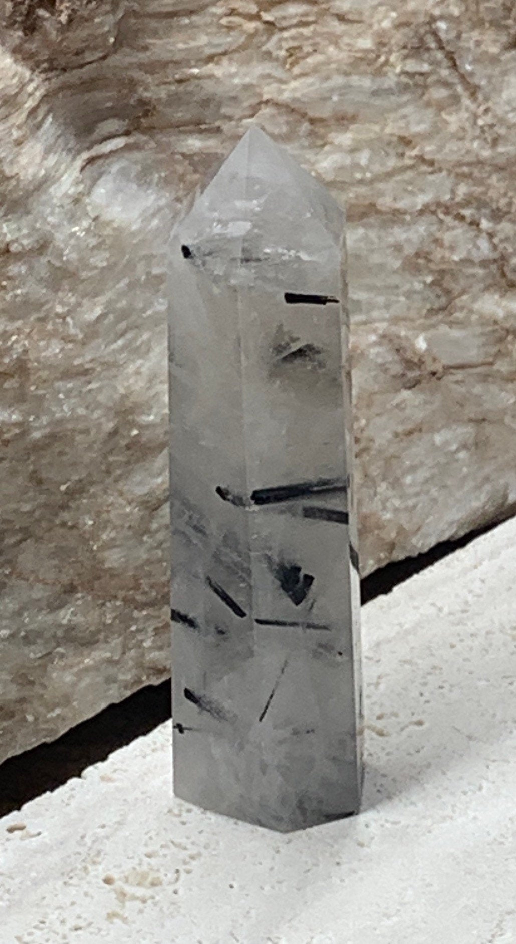 Tourmalated Quartz Obelisk        OBL-0360