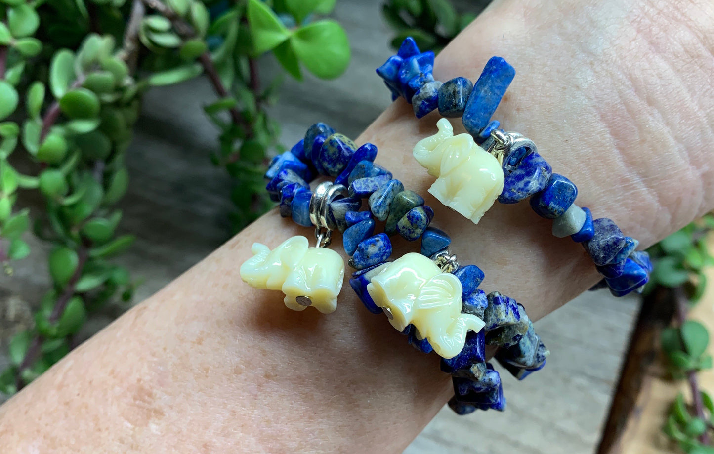 Lapis Lazuli Elephant Bracelet BRC-0059