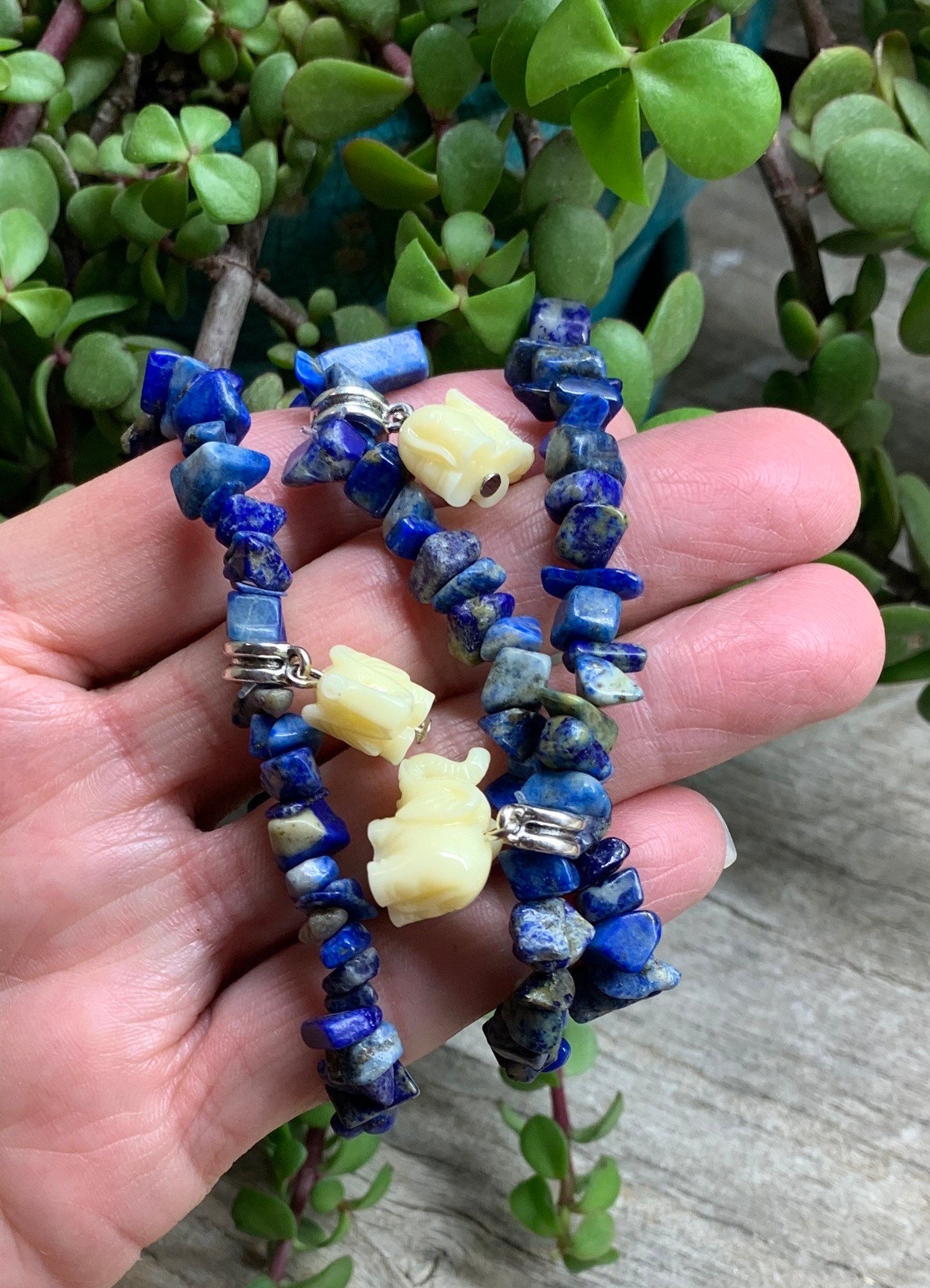 Lapis Lazuli Elephant Bracelet BRC-0059