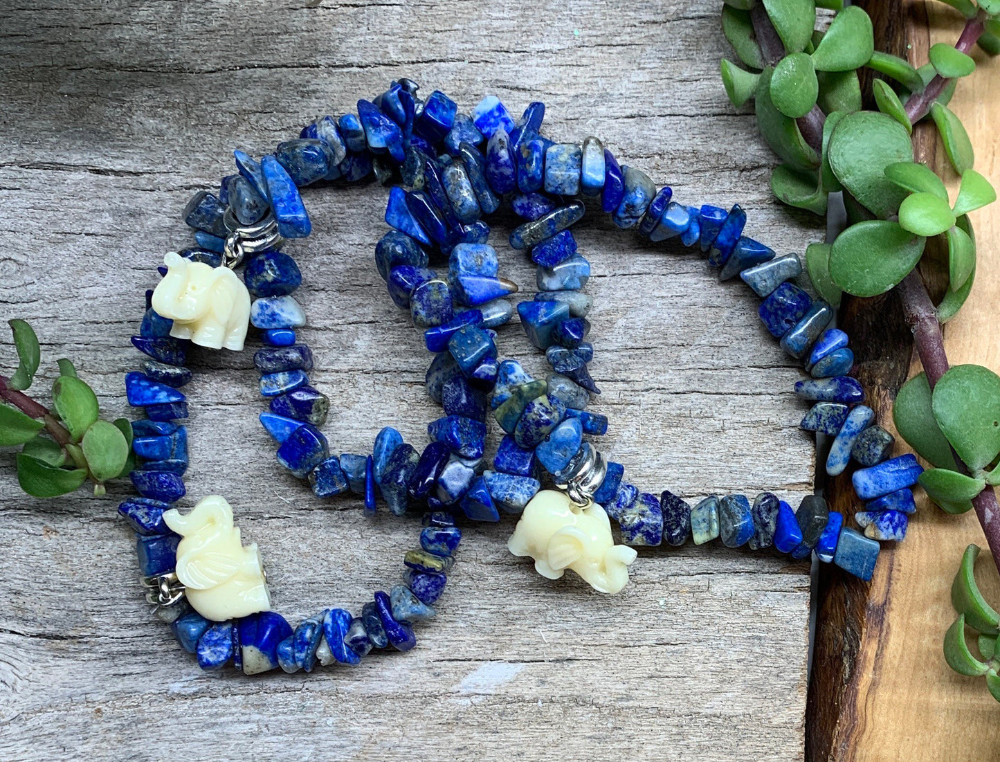 Lapis Lazuli Elephant Bracelet BRC-0059